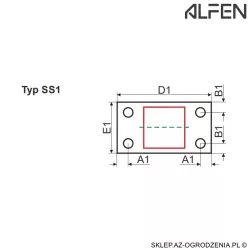 Słup aluminiowy 120x120x4mm na stopie SS1